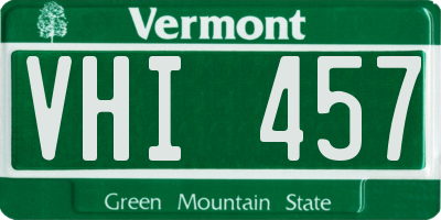 VT license plate VHI457