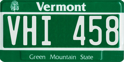 VT license plate VHI458