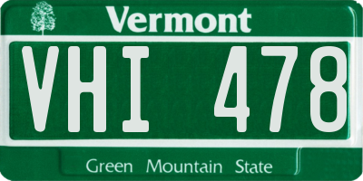VT license plate VHI478