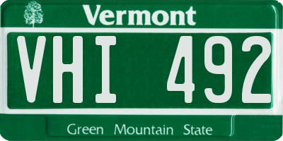 VT license plate VHI492