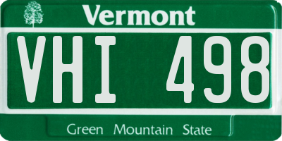 VT license plate VHI498
