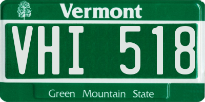 VT license plate VHI518