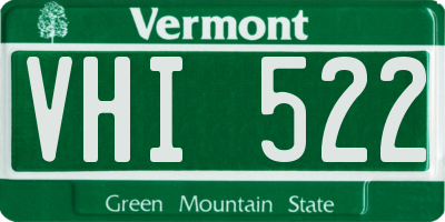 VT license plate VHI522