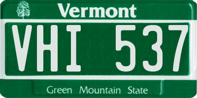 VT license plate VHI537