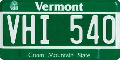 VT license plate VHI540