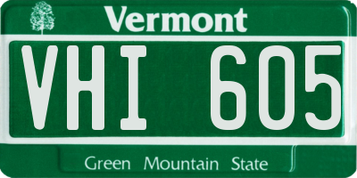 VT license plate VHI605