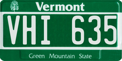VT license plate VHI635