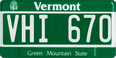 VT license plate VHI670