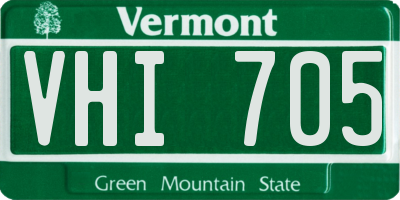 VT license plate VHI705