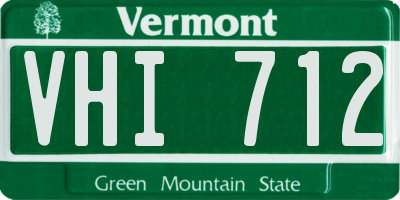 VT license plate VHI712