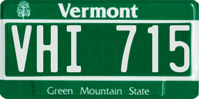 VT license plate VHI715