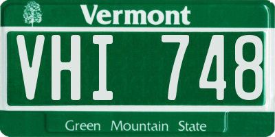 VT license plate VHI748