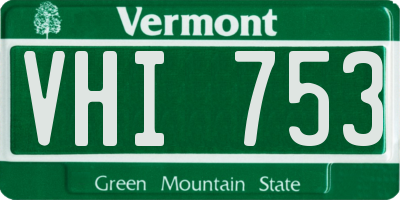 VT license plate VHI753