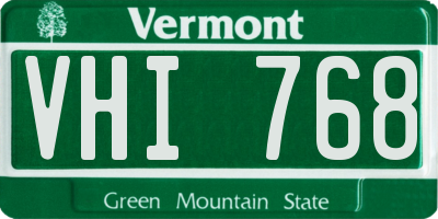 VT license plate VHI768
