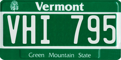 VT license plate VHI795