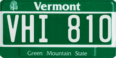 VT license plate VHI810