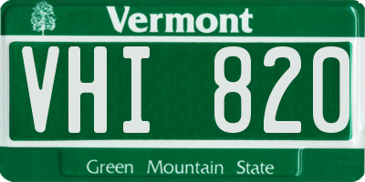 VT license plate VHI820