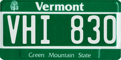 VT license plate VHI830