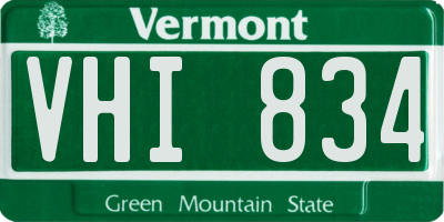 VT license plate VHI834