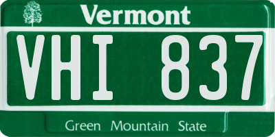 VT license plate VHI837