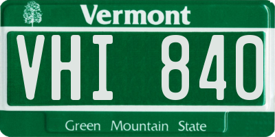 VT license plate VHI840
