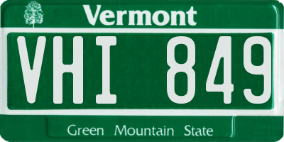 VT license plate VHI849
