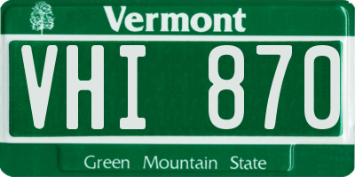 VT license plate VHI870