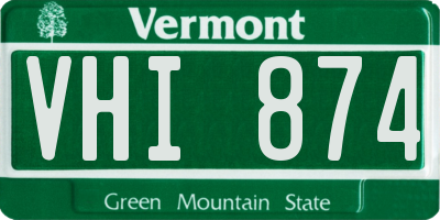 VT license plate VHI874