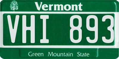VT license plate VHI893