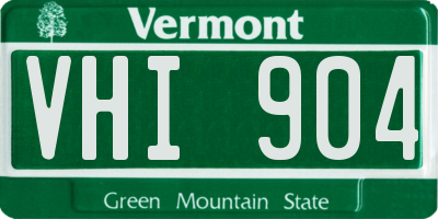 VT license plate VHI904