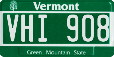 VT license plate VHI908