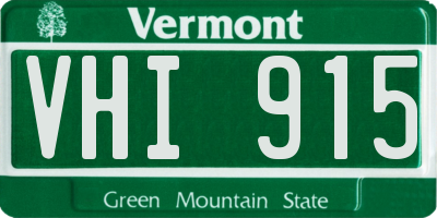 VT license plate VHI915