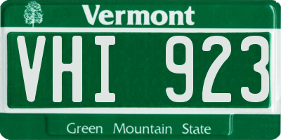 VT license plate VHI923
