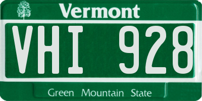 VT license plate VHI928