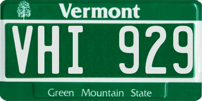 VT license plate VHI929