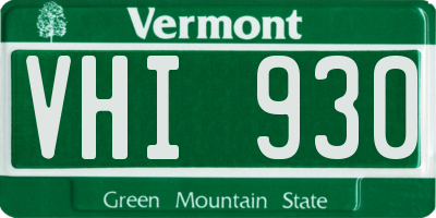 VT license plate VHI930