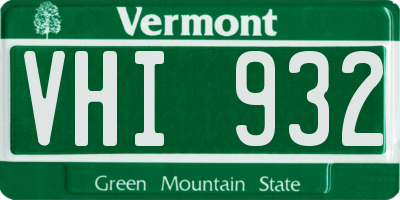 VT license plate VHI932