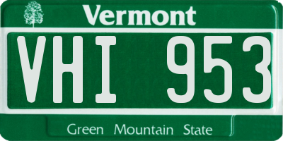 VT license plate VHI953