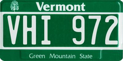 VT license plate VHI972