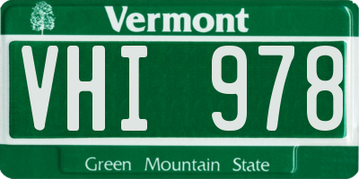 VT license plate VHI978