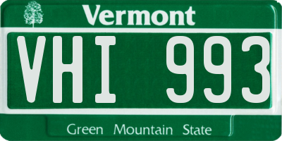 VT license plate VHI993