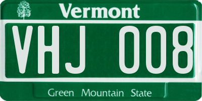 VT license plate VHJ008