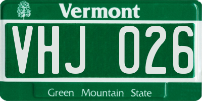 VT license plate VHJ026