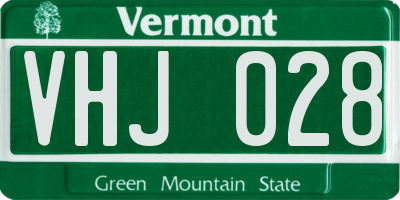 VT license plate VHJ028