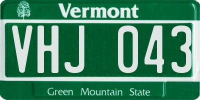 VT license plate VHJ043