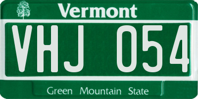 VT license plate VHJ054