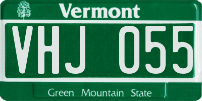 VT license plate VHJ055