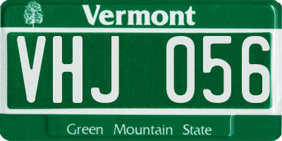 VT license plate VHJ056