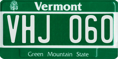 VT license plate VHJ060