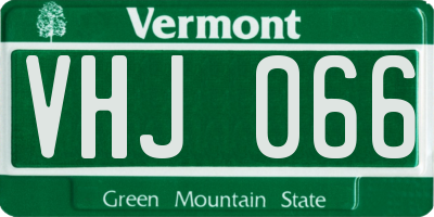 VT license plate VHJ066